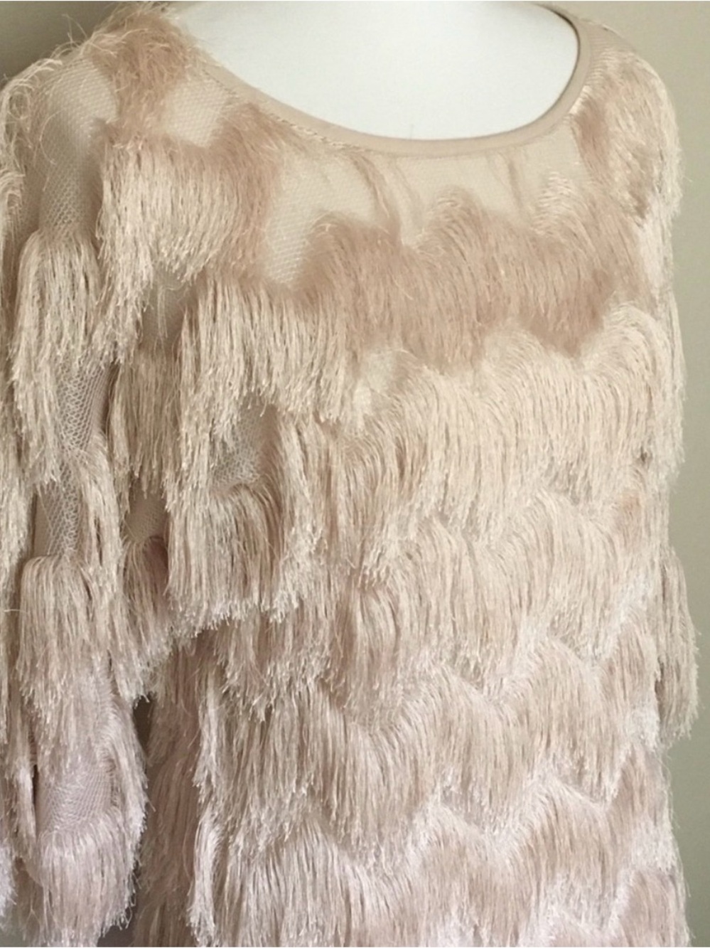 J.O.A. Cream Fringe Tunic Top
